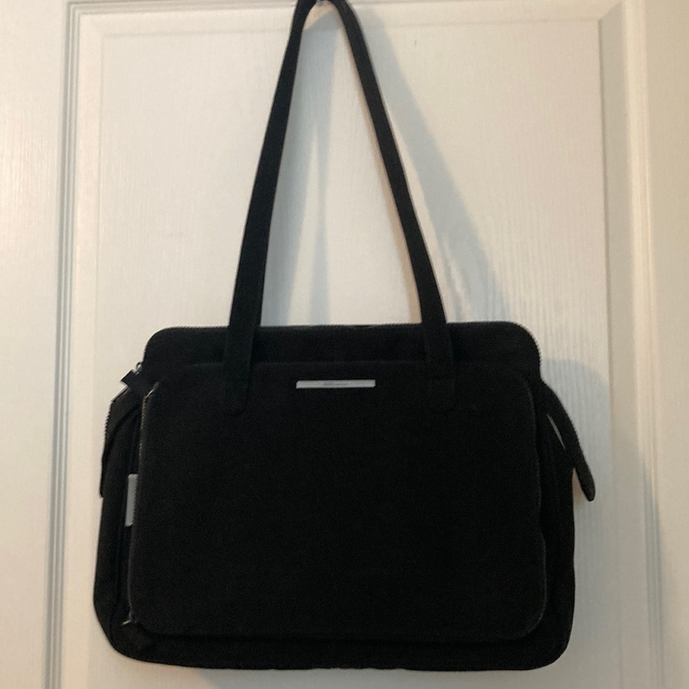Classy Enzo Angiolini Black Cloth shoulder, travel, laptop, briefcase